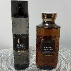 BBW Midnight Addiction Fragrance Mist and Body Wash Set of 2 NWT